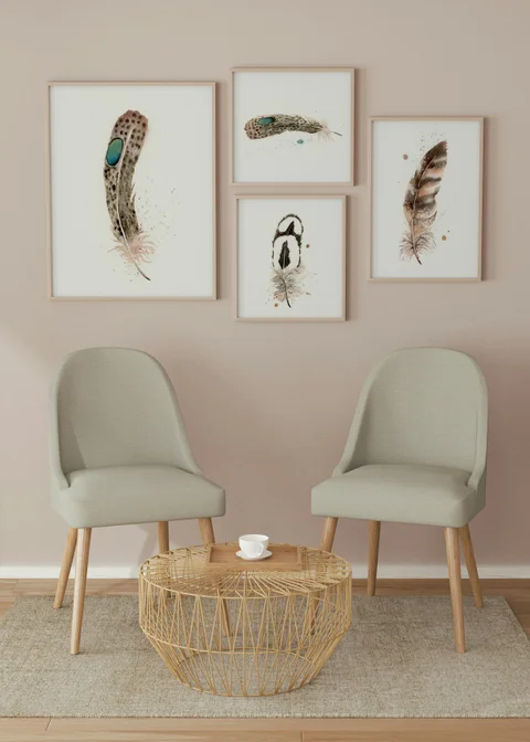 Image of a feather watercolor painting by Shayna Larsen, originals & prints available