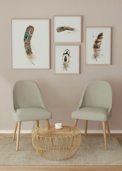 Image of a feather watercolor painting by Shayna Larsen, originals & prints available