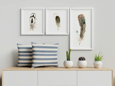 Image of a feather watercolor painting by Shayna Larsen, originals & prints available