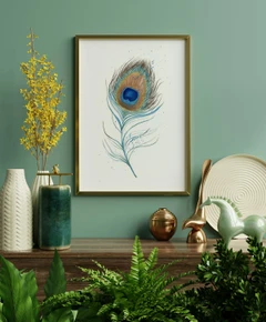 Image of a feather watercolor painting by Shayna Larsen, originals & prints available