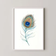 Image of a feather watercolor painting by Shayna Larsen, originals & prints available