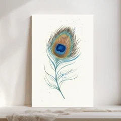 Image of a feather watercolor painting by Shayna Larsen, originals & prints available