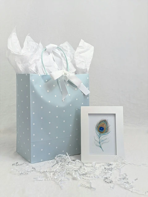 Image of a feather watercolor painting by Shayna Larsen, originals & prints available