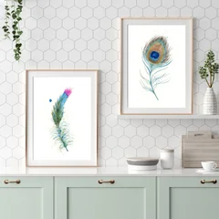Image of a feather watercolor painting by Shayna Larsen, originals & prints available