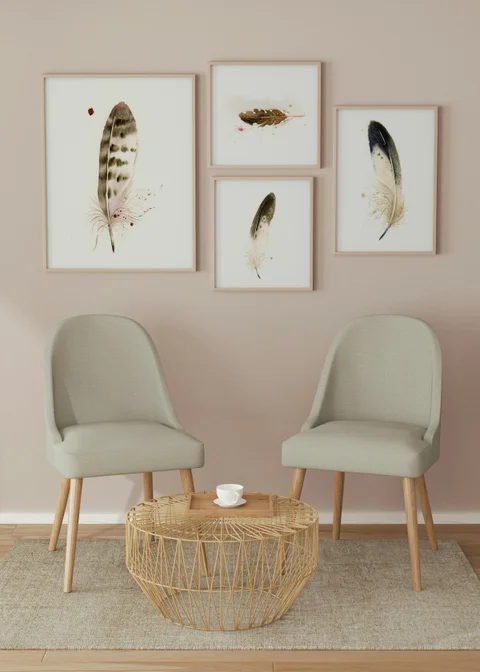 Image of a feather watercolor painting by Shayna Larsen, originals & prints available