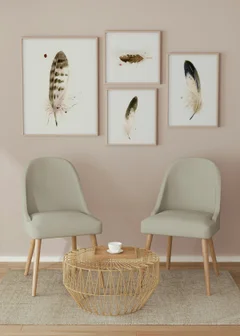 Image of a feather watercolor painting by Shayna Larsen, originals & prints available