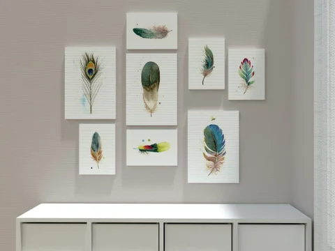 Image of a feather watercolor painting by Shayna Larsen, originals & prints available
