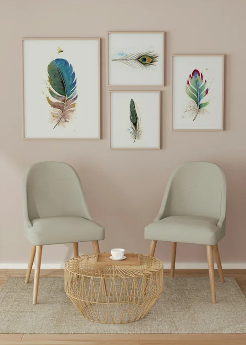 Image of a feather watercolor painting by Shayna Larsen, originals & prints available