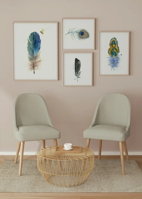 Image of a feather watercolor painting by Shayna Larsen, originals & prints available