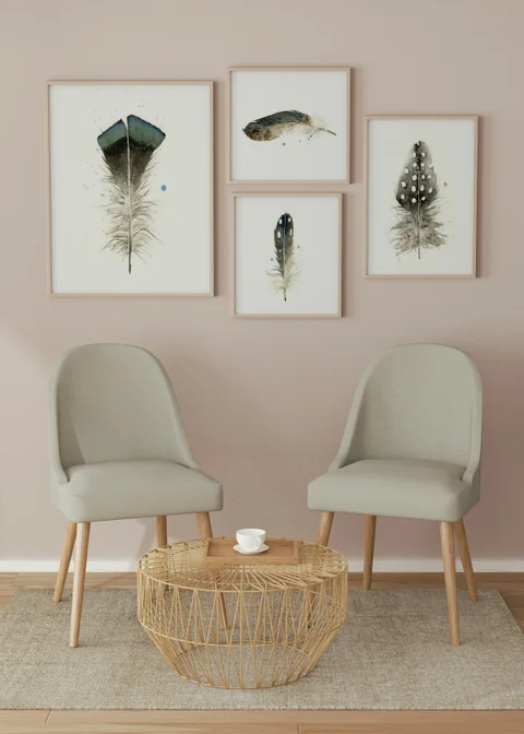 Image of a feather watercolor painting by Shayna Larsen, originals & prints available