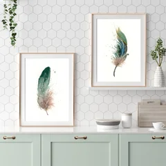 Image of a feather watercolor painting by Shayna Larsen, originals & prints available
