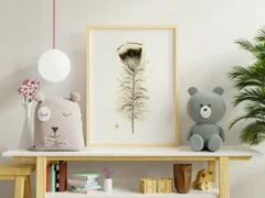 Image of a feather watercolor painting by Shayna Larsen, originals & prints available