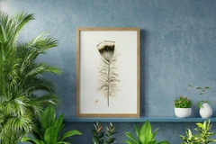 Image of a feather watercolor painting by Shayna Larsen, originals & prints available