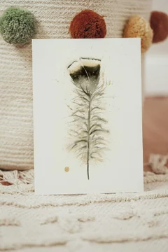 Image of a feather watercolor painting by Shayna Larsen, originals & prints available