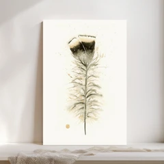 Image of a feather watercolor painting by Shayna Larsen, originals & prints available