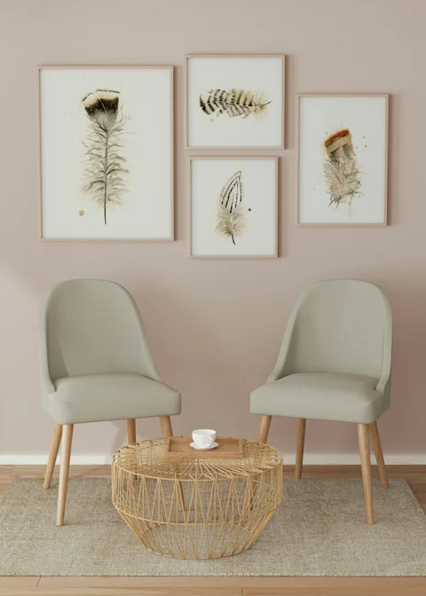 Image of a feather watercolor painting by Shayna Larsen, originals & prints available