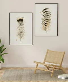 Image of a feather watercolor painting by Shayna Larsen, originals & prints available