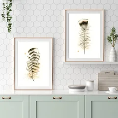 Image of a feather watercolor painting by Shayna Larsen, originals & prints available