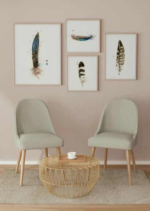 Image of a feather watercolor painting by Shayna Larsen, originals & prints available