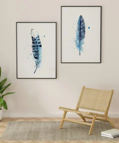 Image of a feather watercolor painting by Shayna Larsen, originals & prints available