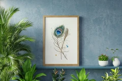 Image of a feather watercolor painting by Shayna Larsen, originals & prints available
