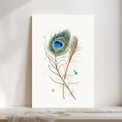 Image of a feather watercolor painting by Shayna Larsen, originals & prints available