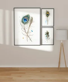 Image of a feather watercolor painting by Shayna Larsen, originals & prints available