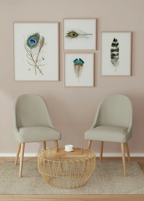 Image of a feather watercolor painting by Shayna Larsen, originals & prints available