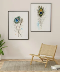 Image of a feather watercolor painting by Shayna Larsen, originals & prints available