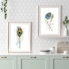 Image of a feather watercolor painting by Shayna Larsen, originals & prints available