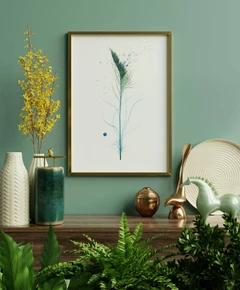 Image of a feather watercolor painting by Shayna Larsen, originals & prints available