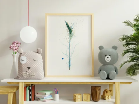 Image of a feather watercolor painting by Shayna Larsen, originals & prints available