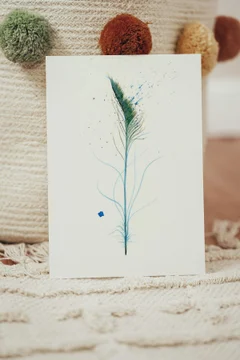 Image of a feather watercolor painting by Shayna Larsen, originals & prints available