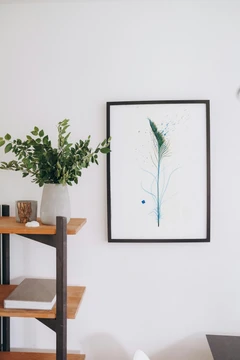 Image of a feather watercolor painting by Shayna Larsen, originals & prints available
