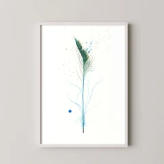 Image of a feather watercolor painting by Shayna Larsen, originals & prints available