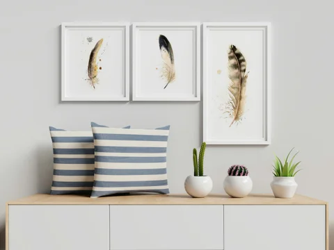 Image of a feather watercolor painting by Shayna Larsen, originals & prints available