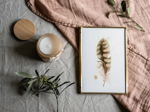 Image of a feather watercolor painting by Shayna Larsen, originals & prints available