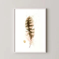 Image of a feather watercolor painting by Shayna Larsen, originals & prints available