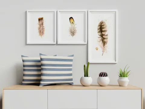 Image of a feather watercolor painting by Shayna Larsen, originals & prints available