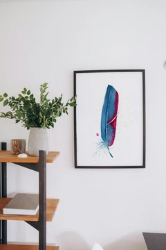 Image of a feather watercolor painting by Shayna Larsen, originals & prints available