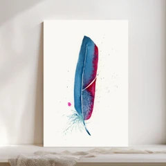 Image of a feather watercolor painting by Shayna Larsen, originals & prints available