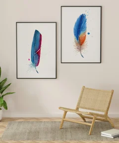 Image of a feather watercolor painting by Shayna Larsen, originals & prints available