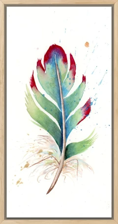 Image of a feather watercolor painting by Shayna Larsen, originals & prints available