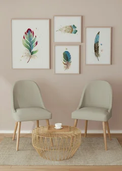 Image of a feather watercolor painting by Shayna Larsen, originals & prints available