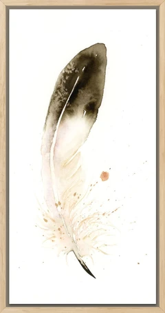 Image of a feather watercolor painting by Shayna Larsen, originals & prints available