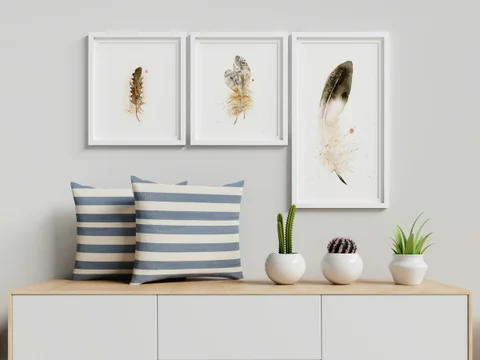 Image of a feather watercolor painting by Shayna Larsen, originals & prints available