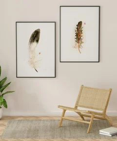 Image of a feather watercolor painting by Shayna Larsen, originals & prints available