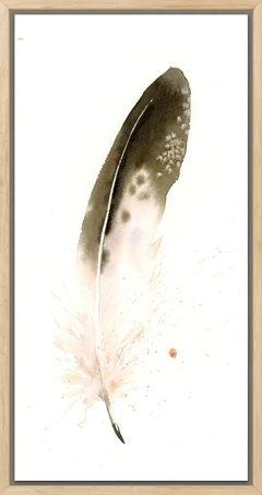 Image of a feather watercolor painting by Shayna Larsen, originals & prints available
