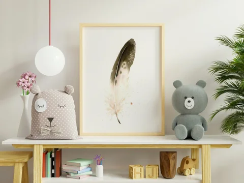 Image of a feather watercolor painting by Shayna Larsen, originals & prints available