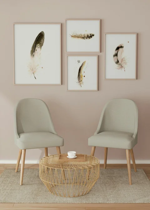 Image of a feather watercolor painting by Shayna Larsen, originals & prints available